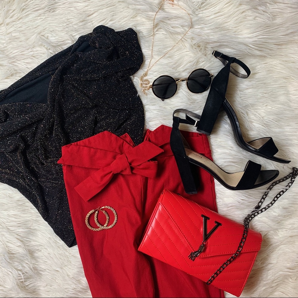 Fashion Nova “Knot your girl” pants - Red